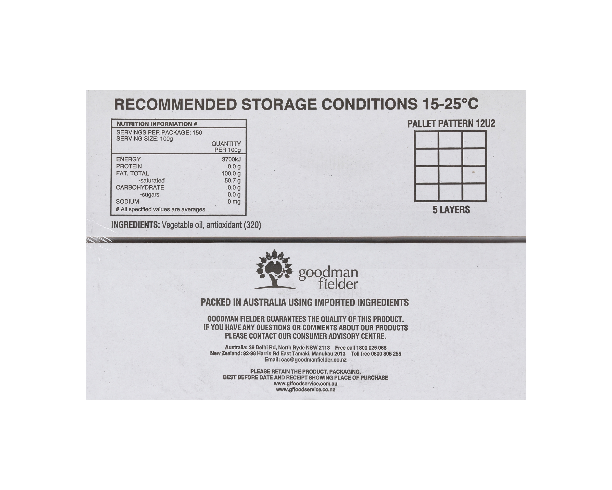 Solero Shortening Vegetable 15kg