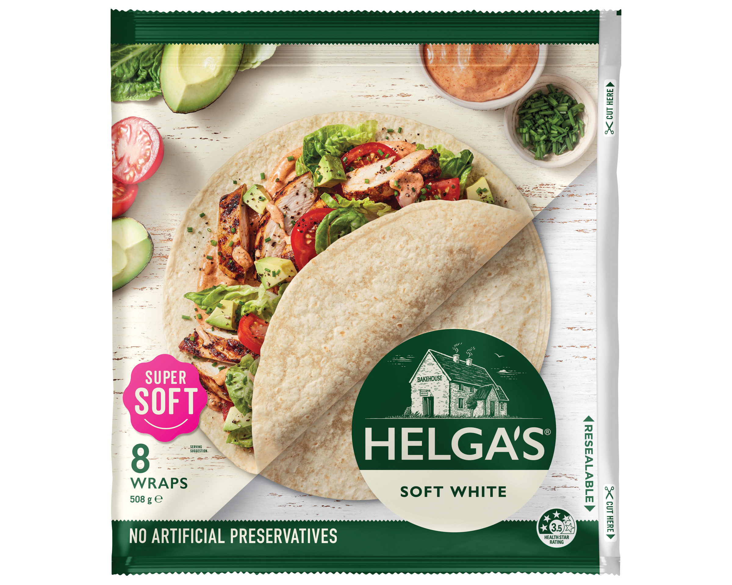 Helgas Wrap Soft White P8 508 g